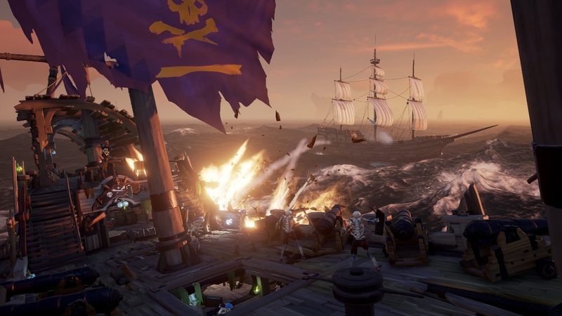 Even with four ships, it took over an hour to take down a fairly tame skeleton fleet. We were forced to scavenge for more supplies from sunken ships just to keep the fight going!